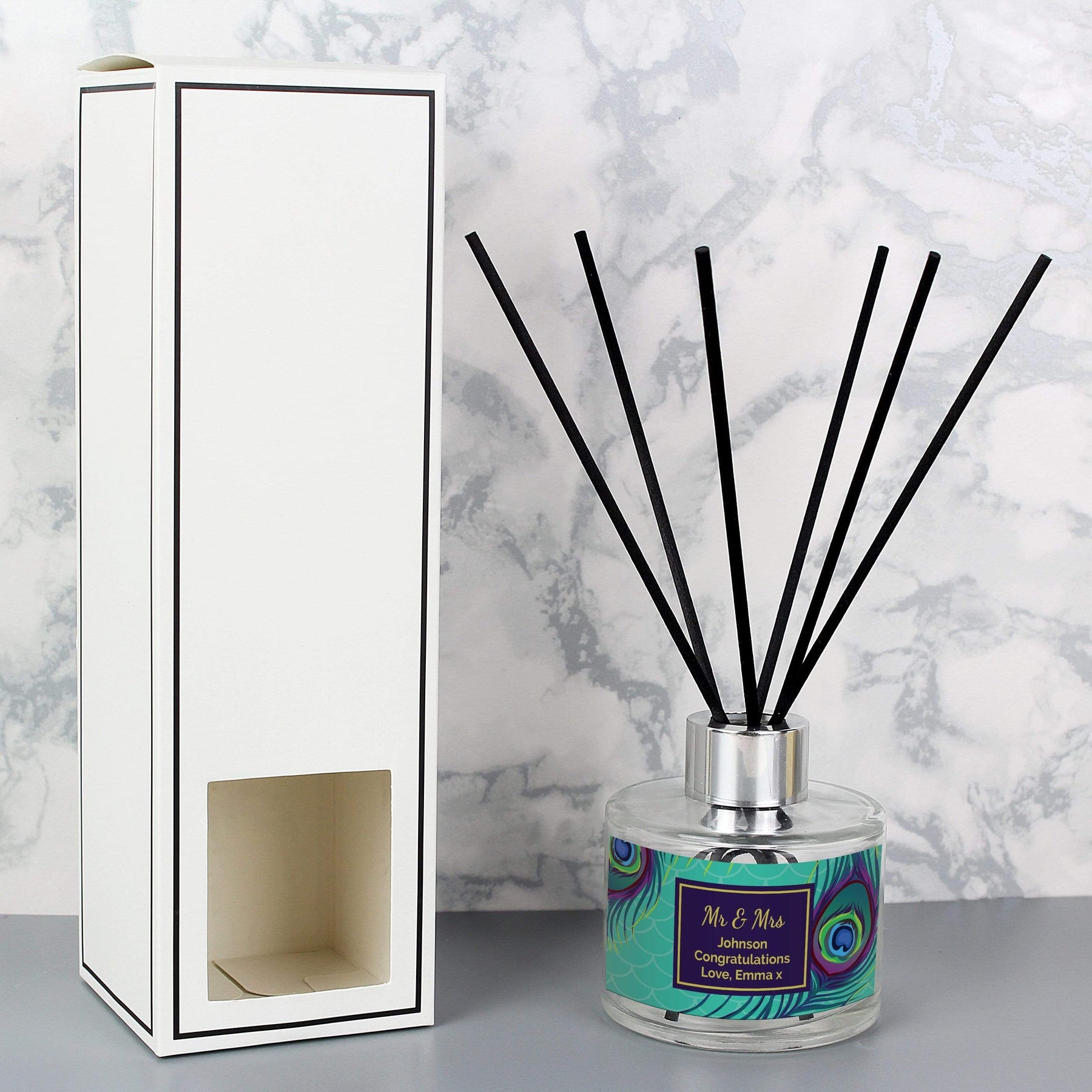 Personalised Peacock Reed Diffuser Delivered | The Personal Shop