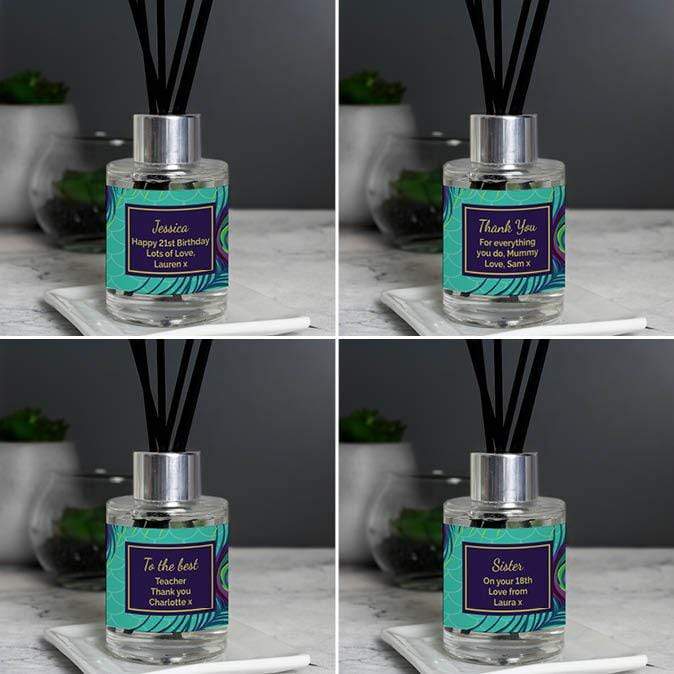 Personalised Peacock Reed Diffuser Delivered | The Personal Shop