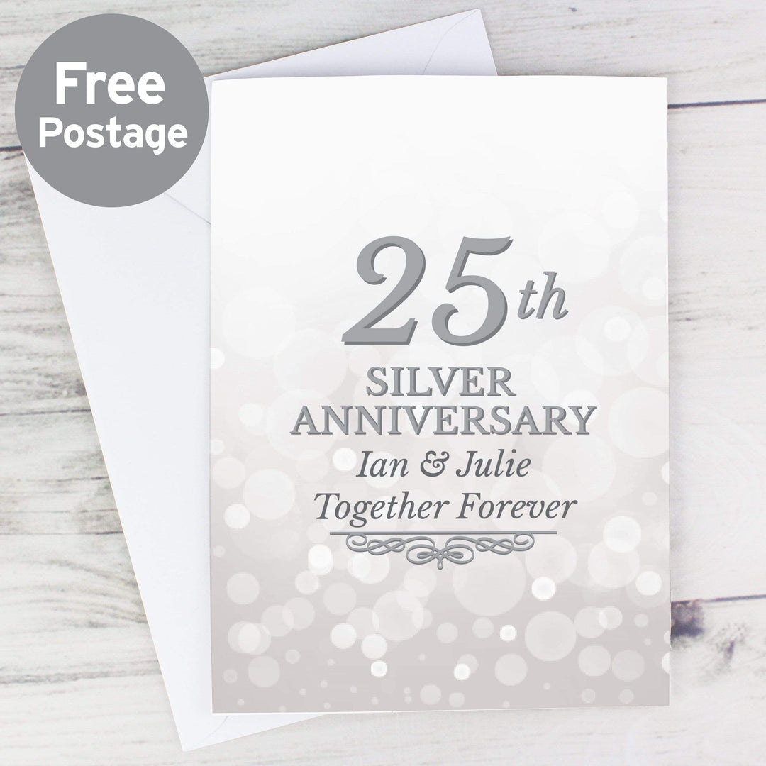 Personalised Memento Greetings Cards Personalised 25th Silver Anniversary Card