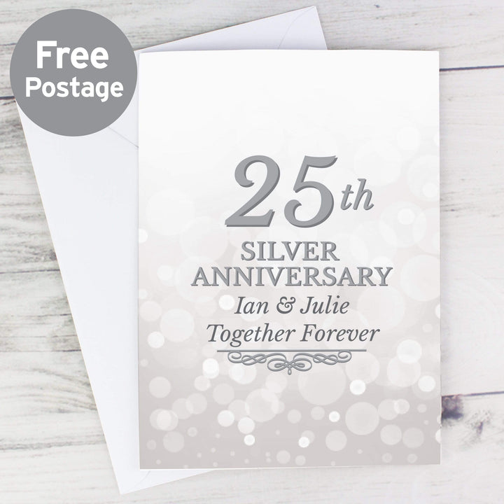 Personalised Memento Greetings Cards Personalised 25th Silver Anniversary Card