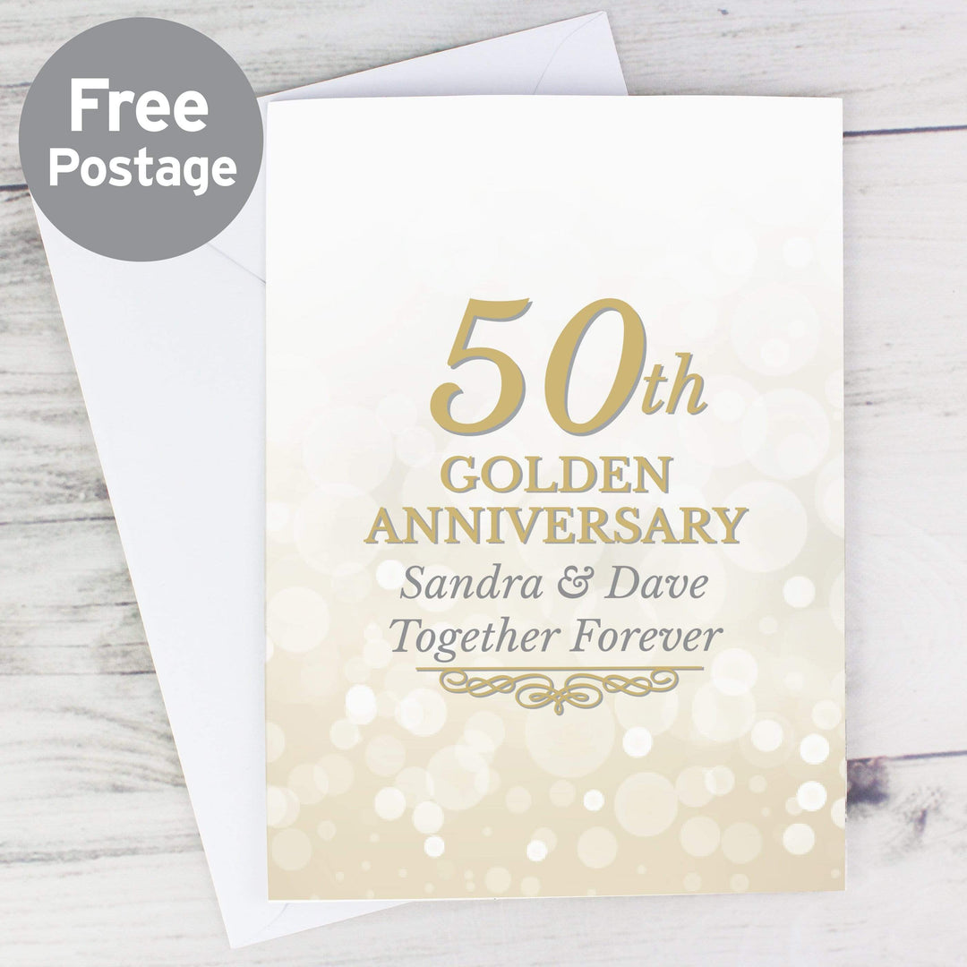 Personalised Memento Greetings Cards Personalised 50th Golden Anniversary Card