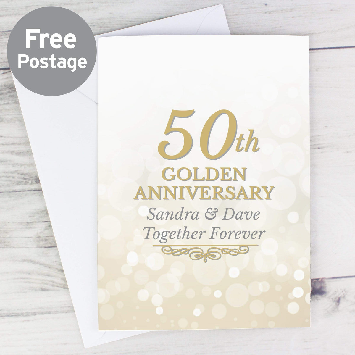 Personalised Memento Greetings Cards Personalised 50th Golden Anniversary Card