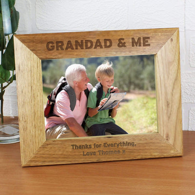 Personalised Memento Wooden Personalised 5x7 Grandad & Me Photo Frame