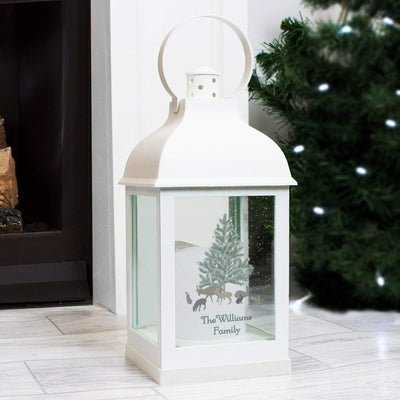Personalised Memento LED Lights, Candles & Decorations Personalised A Winter's Night White Lantern