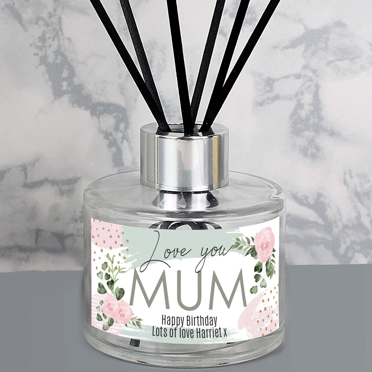 Personalised Memento Candles & Reed Diffusers Personalised Abstract Rose Reed Diffuser