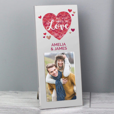 Personalised Memento Photo Frames, Albums and Guestbooks Personalised 'All You Need is Love' Confetti Hearts 2x3 Photo Frame