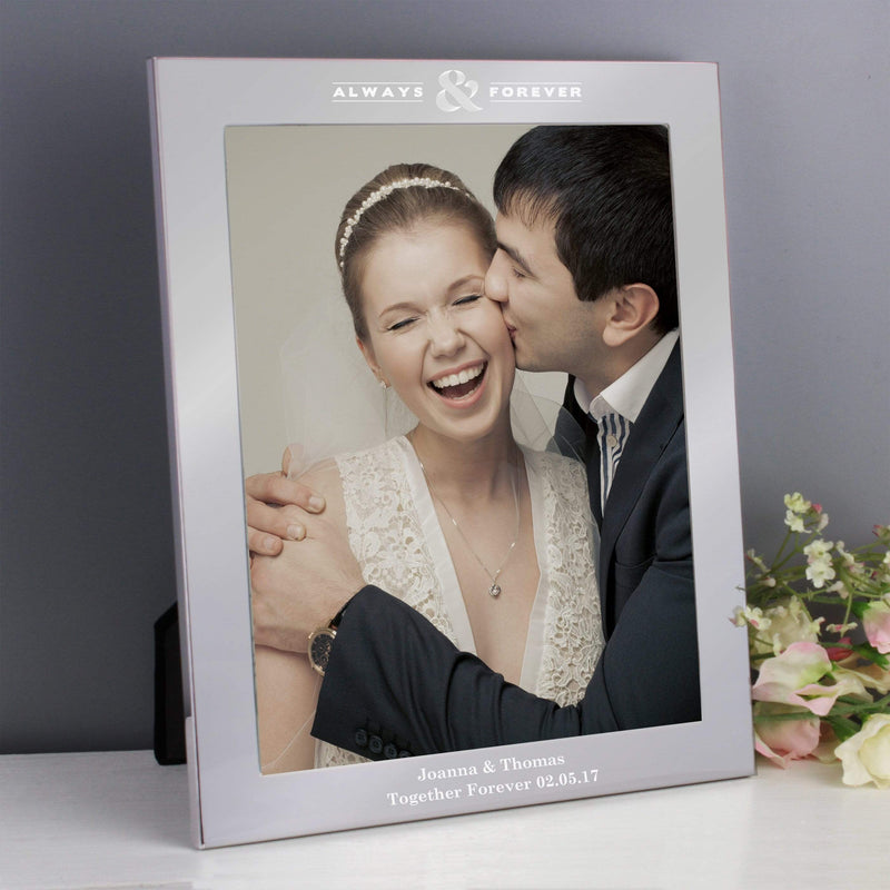 Personalised Memento Photo Frames, Albums and Guestbooks Personalised Always & Forever 8x10 Silver Photo Frame