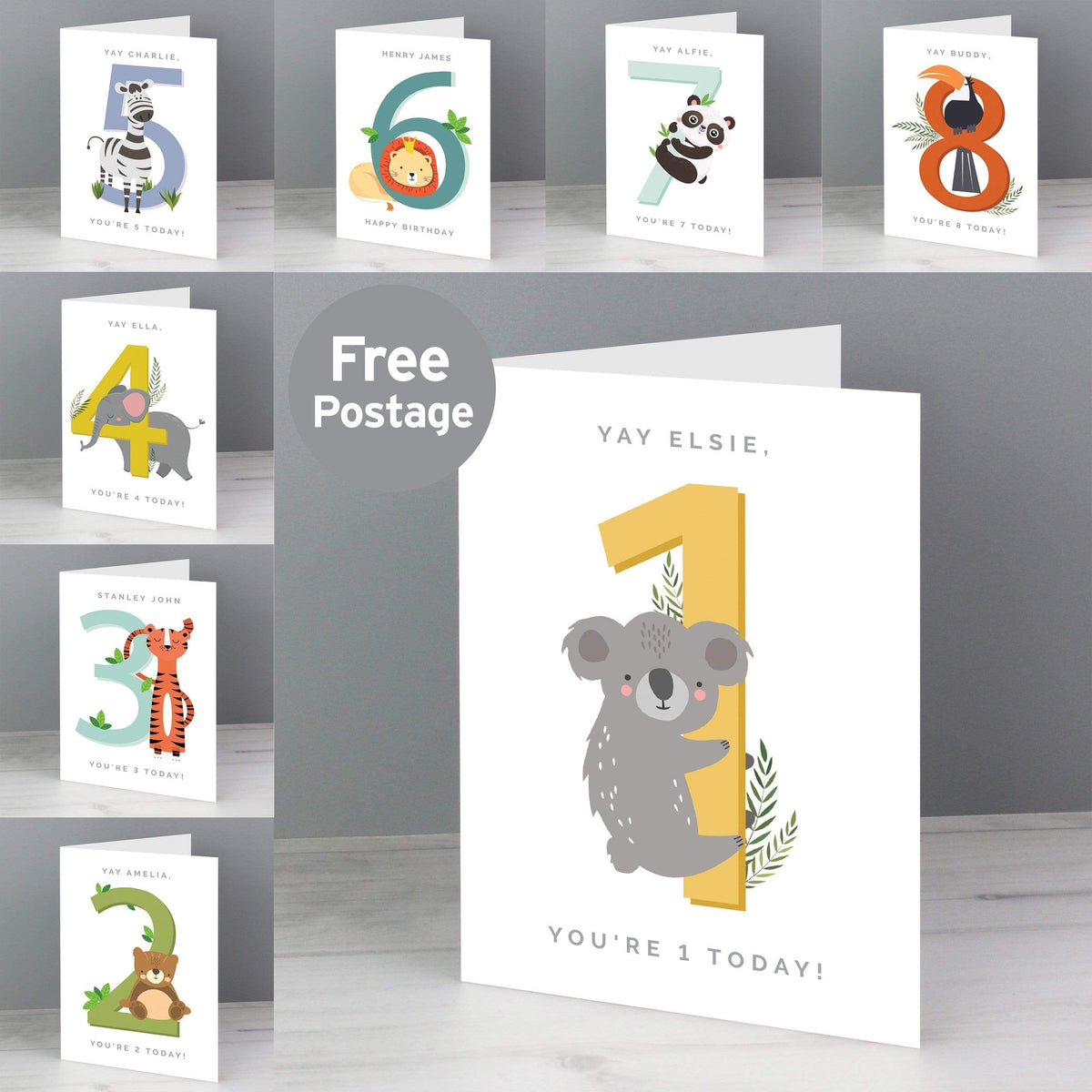 Personalised Memento Greetings Cards Personalised Animal Birthday Card