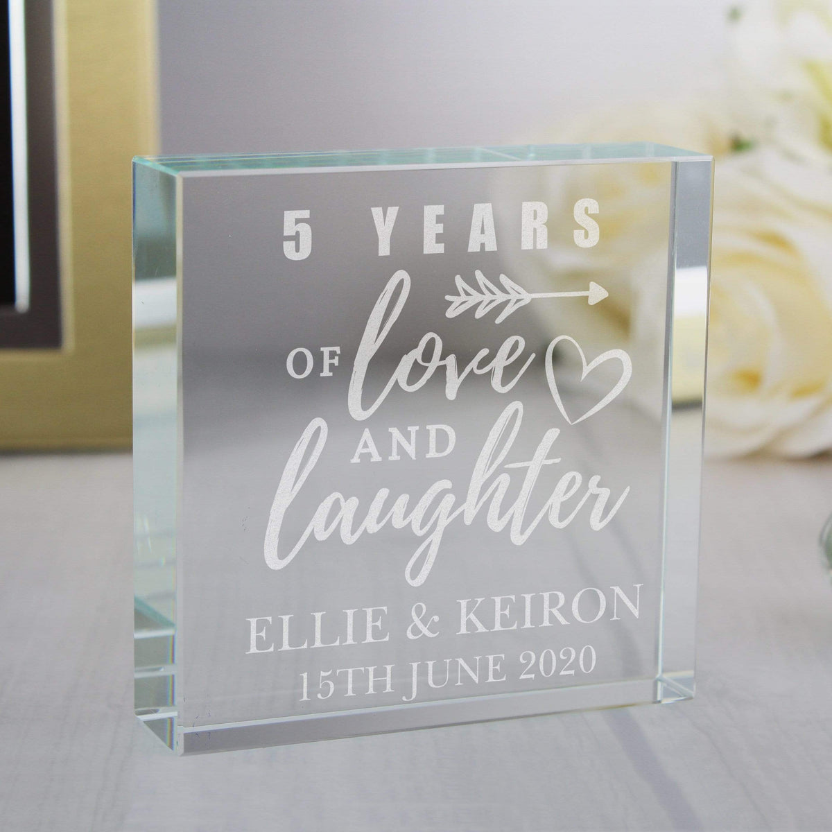 Personalised Memento Ornaments Personalised Anniversary Large Crystal Token