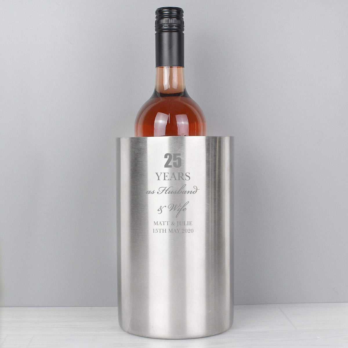 Personalised Memento Glasses & Barware Personalised Anniversary Wine Cooler
