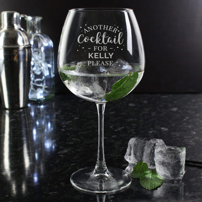 Personalised Memento Glasses & Barware Personalised Another Cocktail Balloon Glass