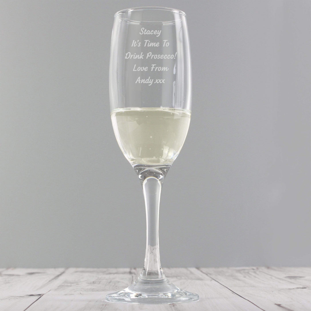 Personalised Memento Glasses &amp; Barware Personalised Any Message Prosecco Flute
