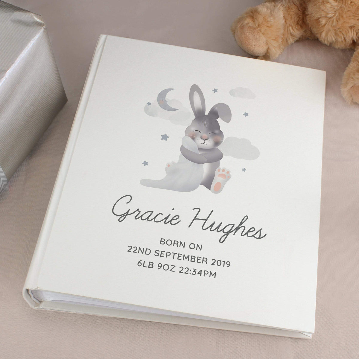 Personalised Memento Photo Frames, Albums and Guestbooks Personalised Baby Bunny Album with Sleeves