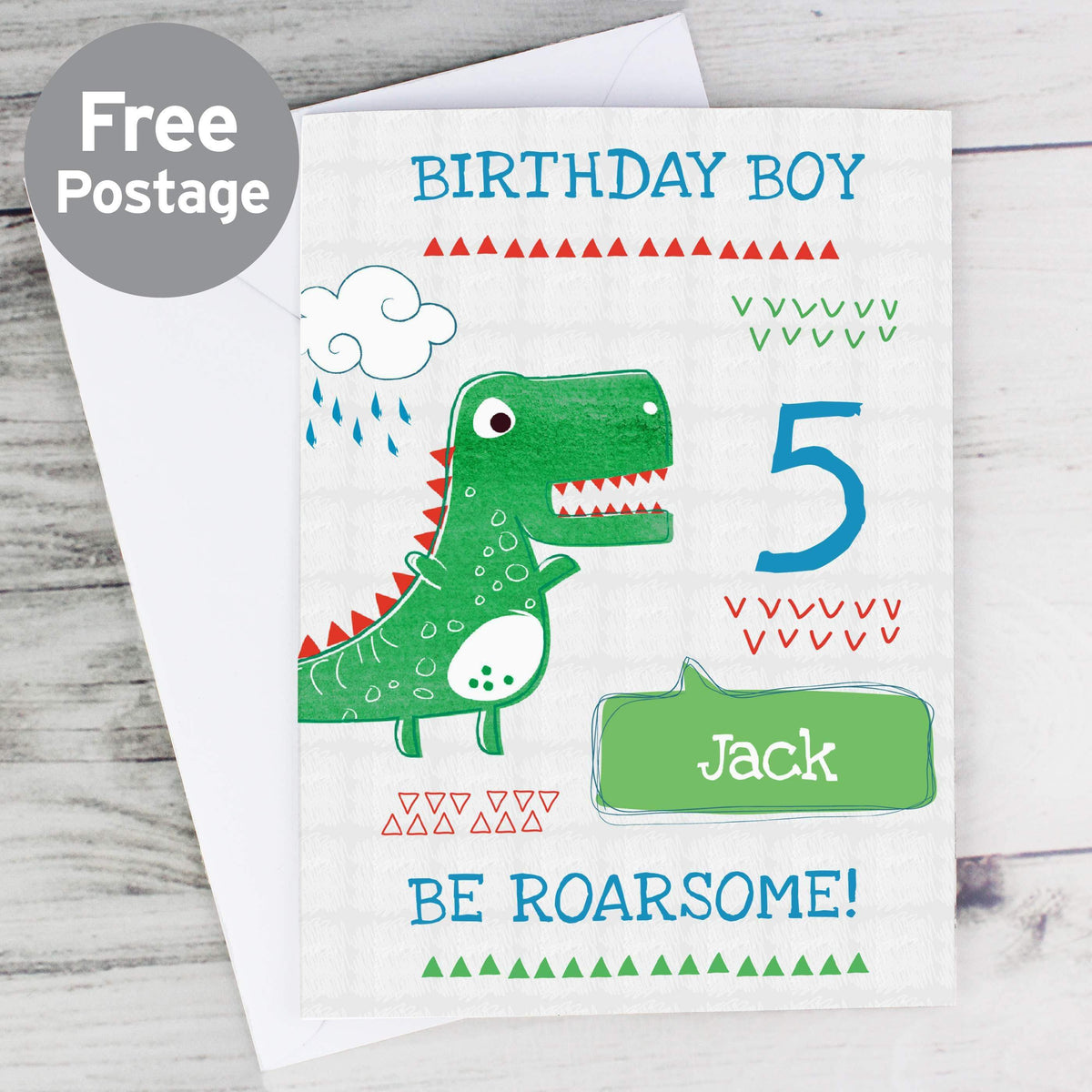 Personalised Memento Greetings Cards Personalised 'Be Roarsome' Dinosaur Card