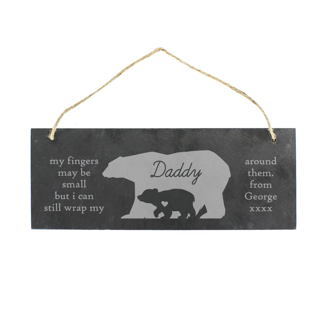 Personalised Memento Slate Personalised Bear Slate Door Plaque