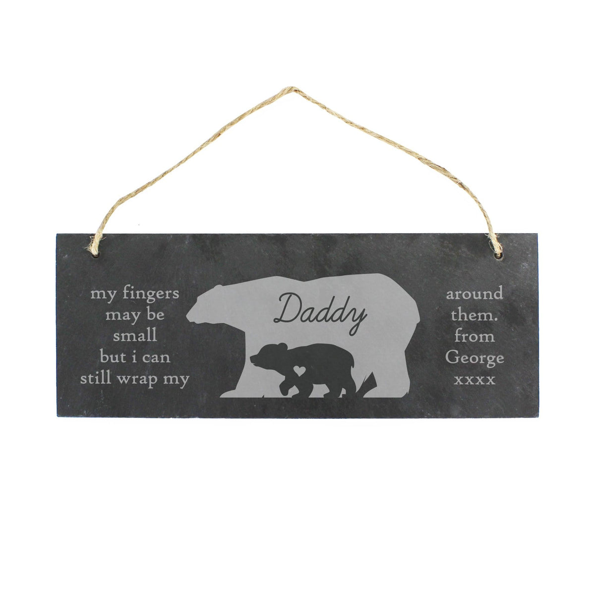 Personalised Memento Slate Personalised Bear Slate Door Plaque