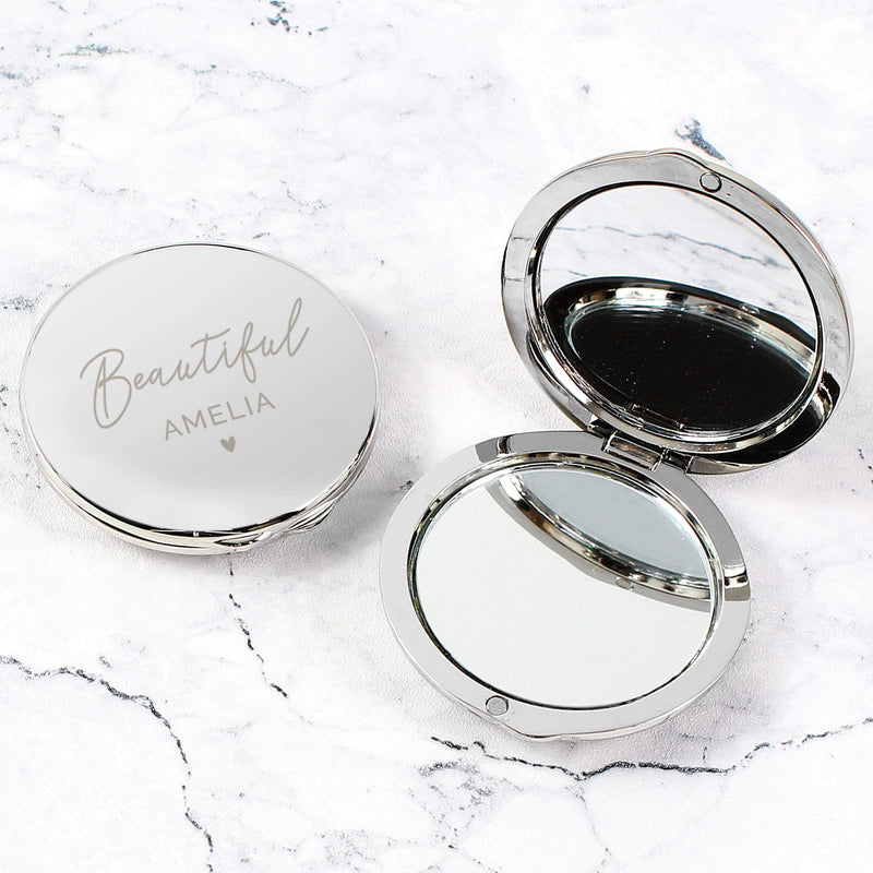 Personalised Memento Keepsakes Personalised Beautiful Compact Mirror