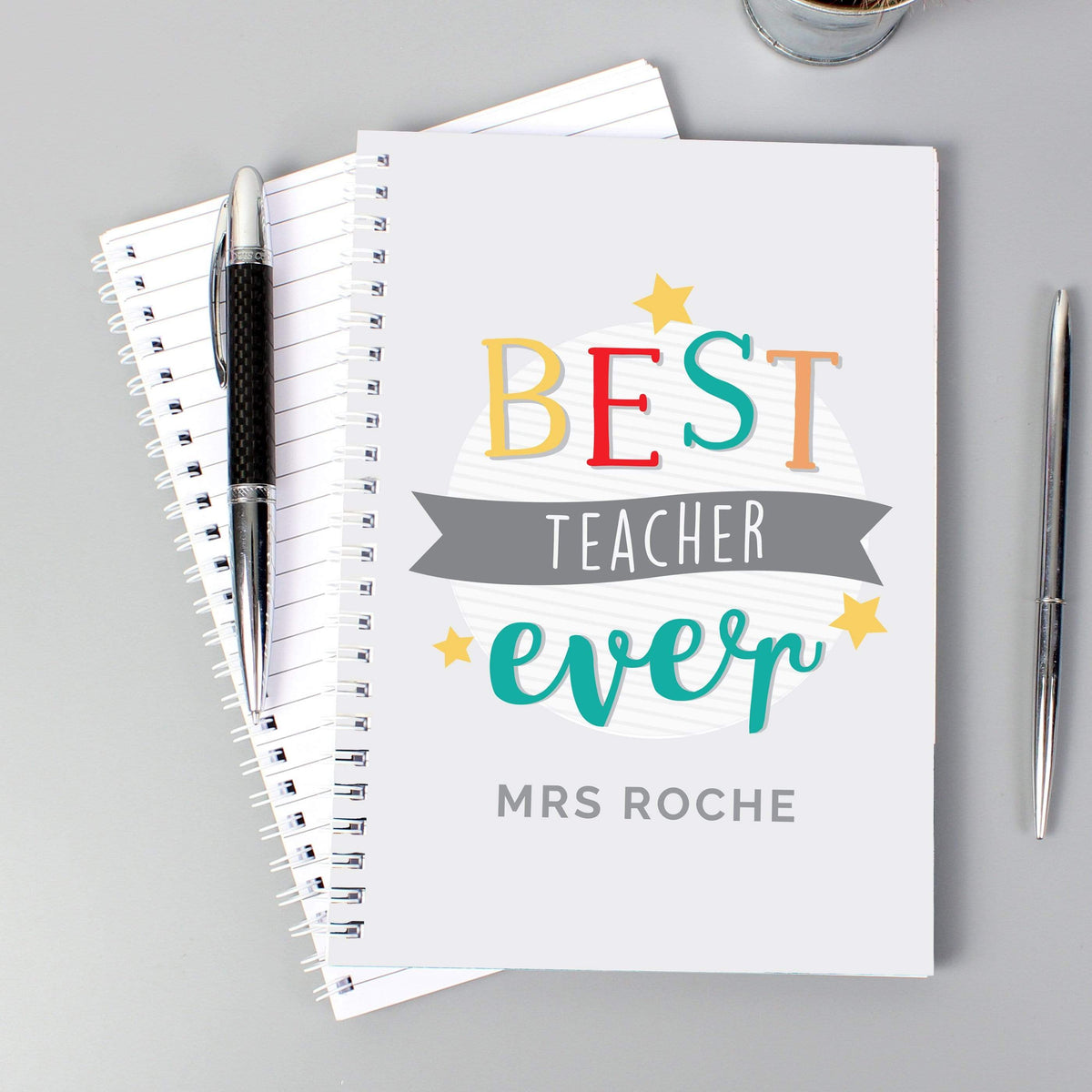 Personalised Memento Stationery & Pens Personalised 'Best Teacher Ever' A5 Notebook