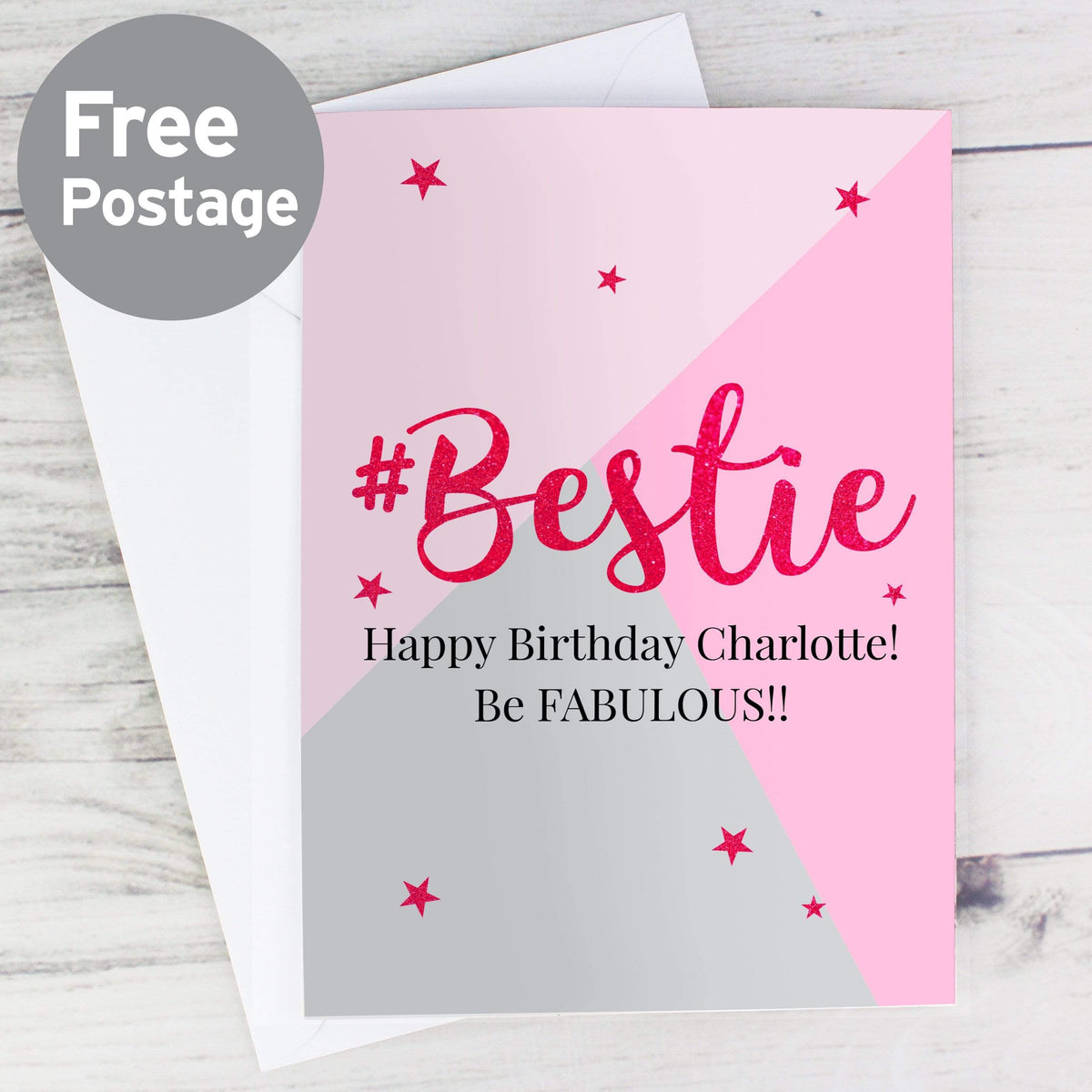 Personalised Memento Greetings Cards Personalised #Bestie Card