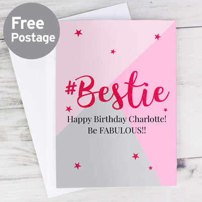 Personalised Memento Greetings Cards Personalised #Bestie Card