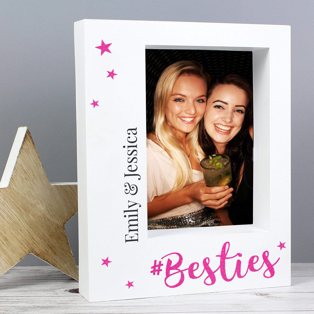 Personalised Memento Photo Frames, Albums and Guestbooks Personalised Besties 5x7 Box Photo Frame