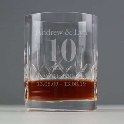 Personalised Memento Glasses & Barware Personalised Big Age Cut Crystal Whisky Tumbler