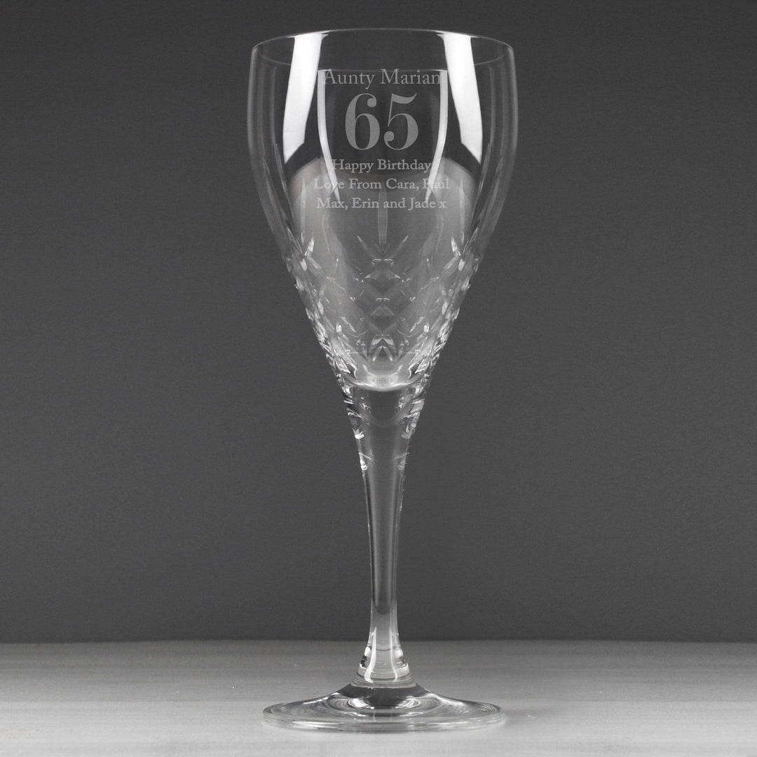 Personalised Memento Glasses &amp; Barware Personalised Big Age Cut Crystal Wine Glass