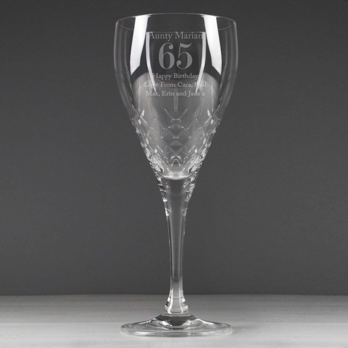 Personalised Memento Glasses & Barware Personalised Big Age Cut Crystal Wine Glass