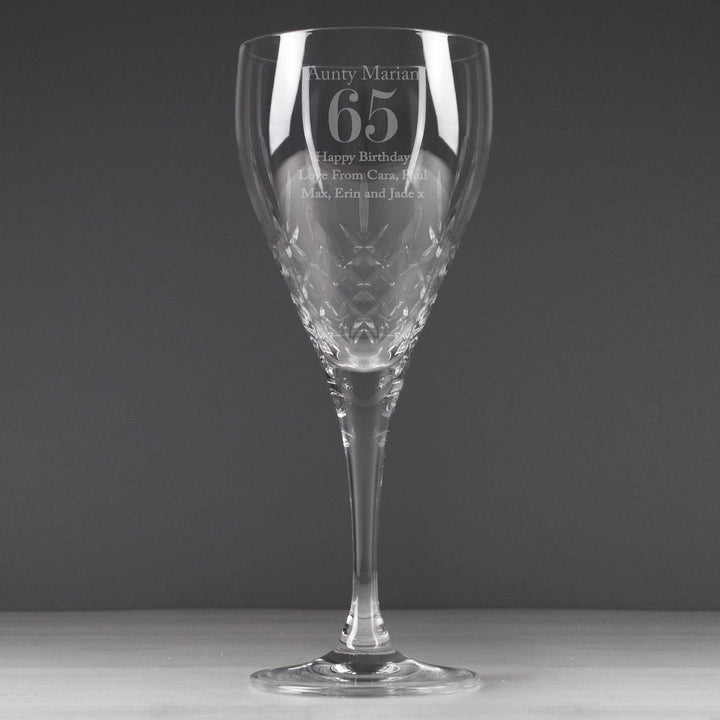 Personalised Memento Glasses &amp; Barware Personalised Big Age Cut Crystal Wine Glass