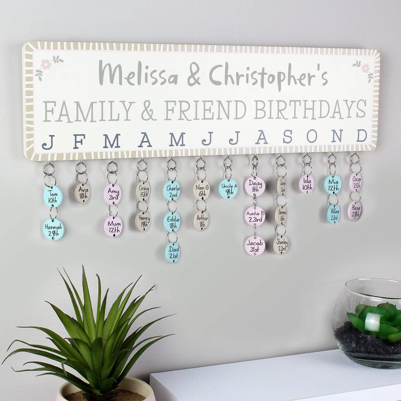 Personalised Memento Stationery & Pens Personalised Birthday Planner Plaque with Customisable Discs