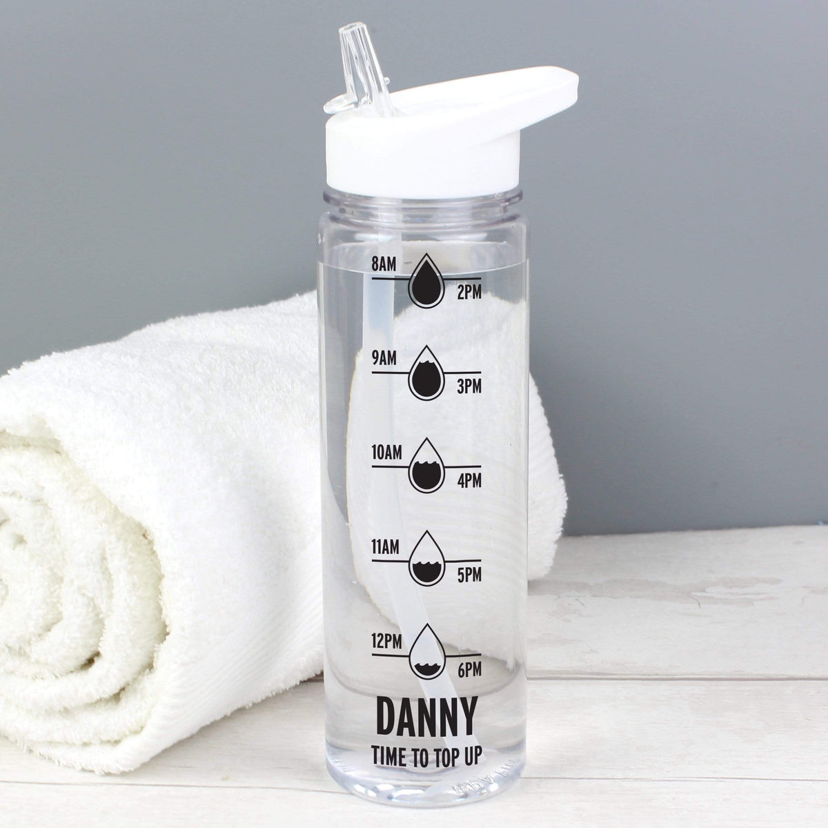 Personalised Memento Mealtime Essentials Personalised Black 'Hydration Tracker' Island Water Bottle