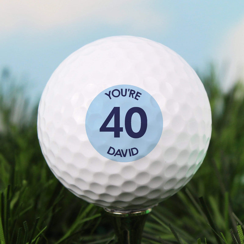 Personalised Memento Keepsakes Personalised Blue Big Age Golf Ball