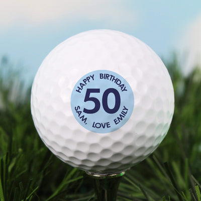 Personalised Memento Keepsakes Personalised Blue Big Age Golf Ball