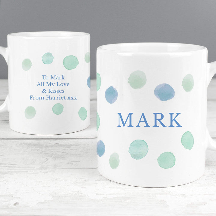 Personalised Memento Mugs Personalised Blue Spot Mug