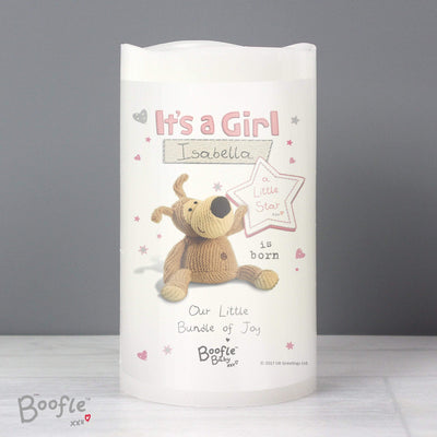 Personalised Memento LED Lights, Candles & Decorations Personalised Boofle It's a Girl Nightlight LED Candle