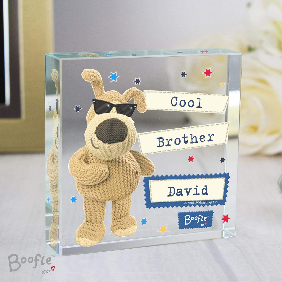 Personalised Memento Ornaments Personalised Boofle Stars Large Crystal Token