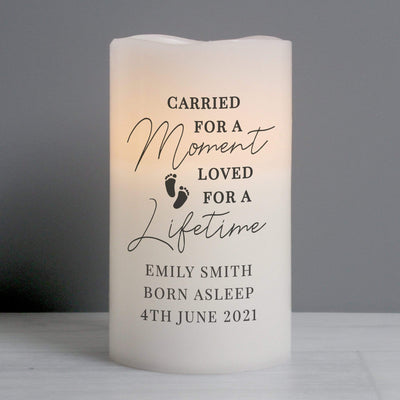 Personalised Memento LED Lights, Candles & Decorations Personalised Carried For A Moment Led Candle