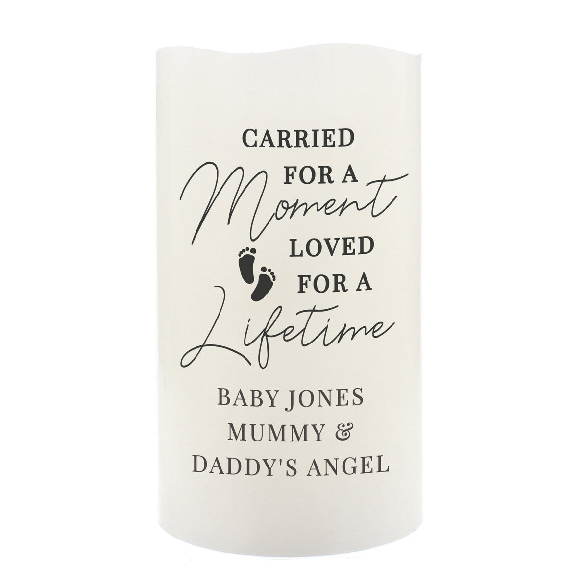 Personalised Memento LED Lights, Candles & Decorations Personalised Carried For A Moment Led Candle