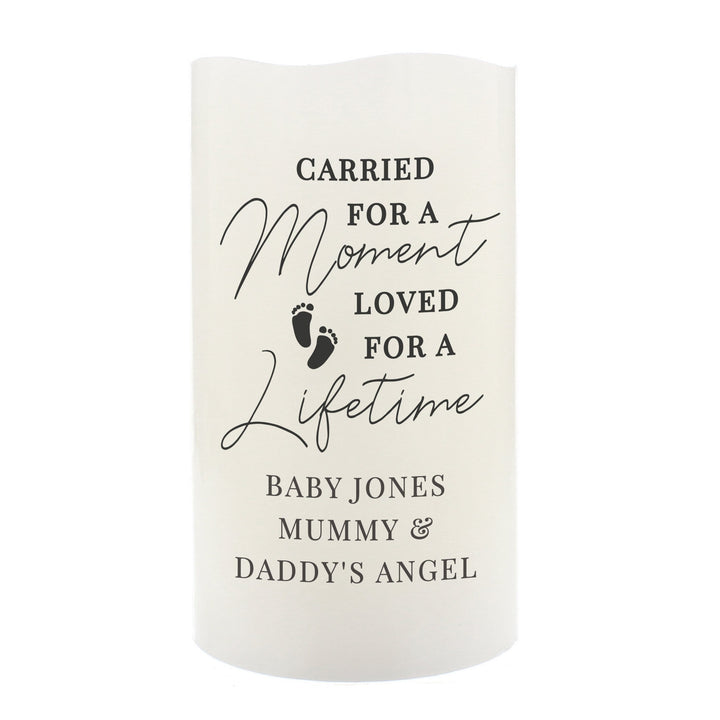 Personalised Memento LED Lights, Candles &amp; Decorations Personalised Carried For A Moment Led Candle