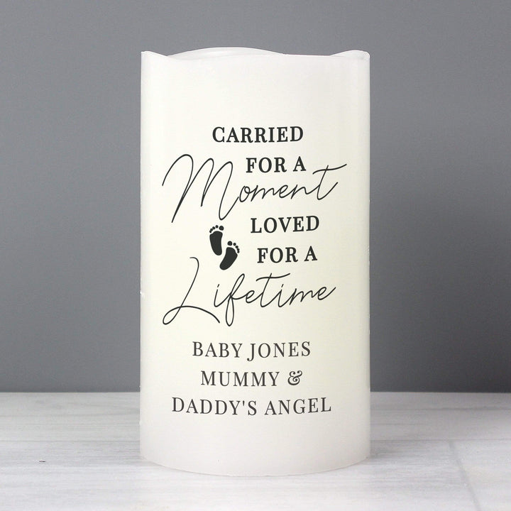 Personalised Memento LED Lights, Candles &amp; Decorations Personalised Carried For A Moment Led Candle