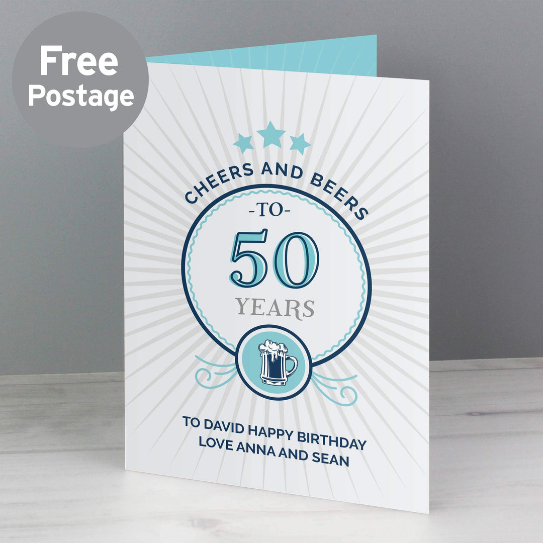 Personalised Memento Greetings Cards Personalised Cheers and Beers Birthday Card