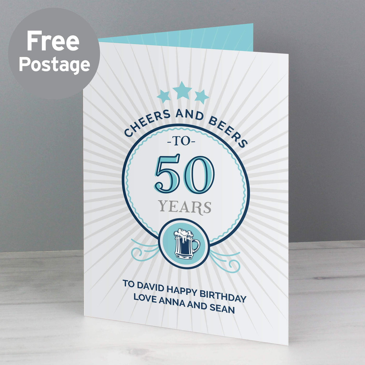 Personalised Memento Greetings Cards Personalised Cheers and Beers Birthday Card