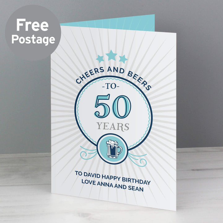 Personalised Memento Greetings Cards Personalised Cheers and Beers Birthday Card