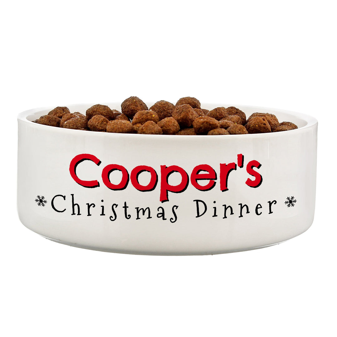 Personalised Memento Pet Gifts Personalised Christmas Dinner 14cm Medium Pet Bowl