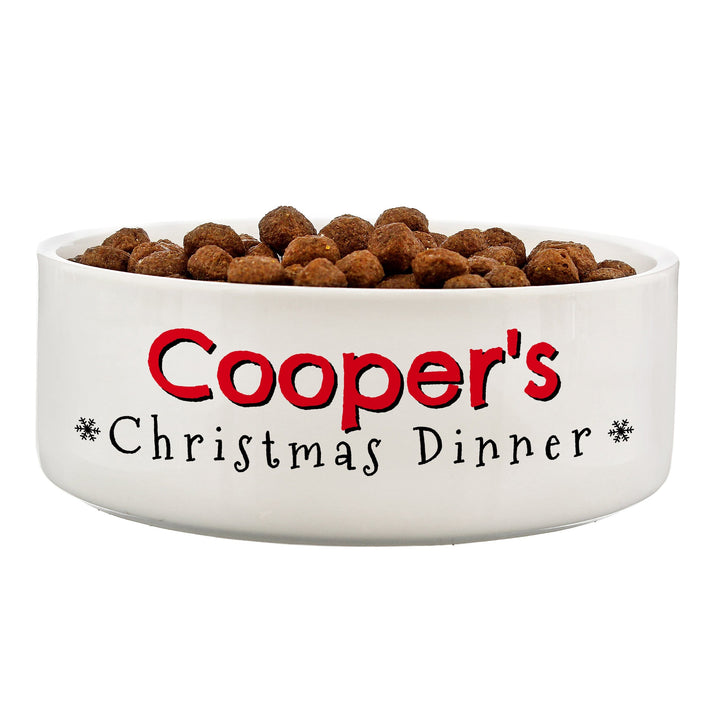 Personalised Memento Pet Gifts Personalised Christmas Dinner 14cm Medium Pet Bowl