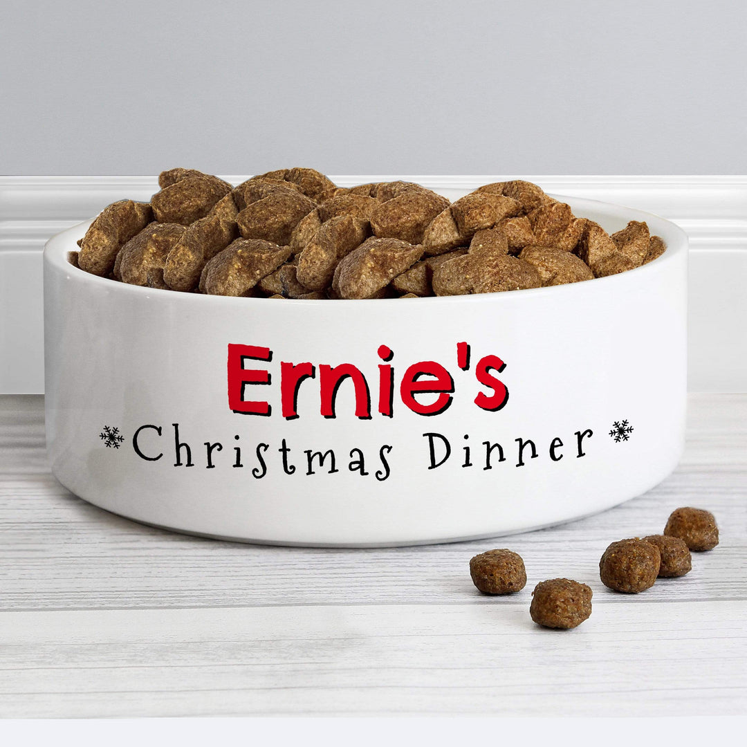 Personalised Memento Pet Gifts Personalised Christmas Dinner 14cm Medium Pet Bowl