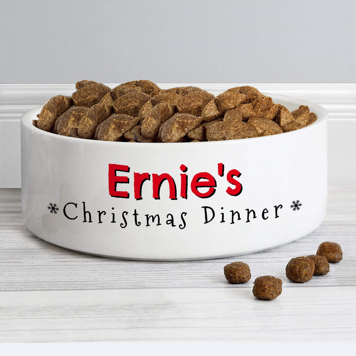 Personalised Memento Pet Gifts Personalised Christmas Dinner 14cm Medium Pet Bowl