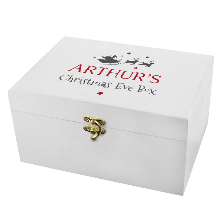 Personalised Memento Christmas Decorations Personalised Christmas Eve White Wooden  Box