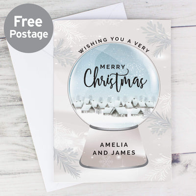 Personalised Memento Greetings Cards Personalised Christmas Snow Globe Card