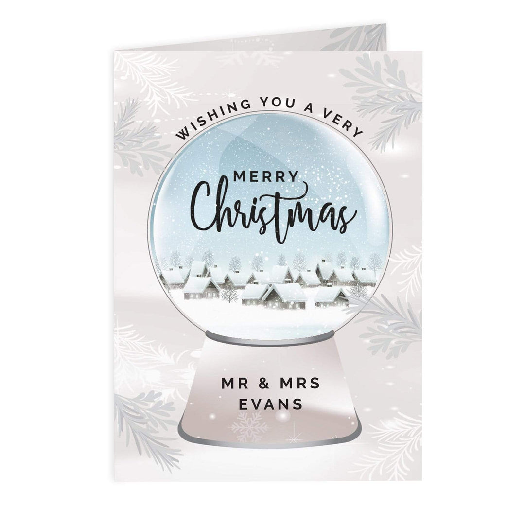 Personalised Memento Greetings Cards Personalised Christmas Snow Globe Card